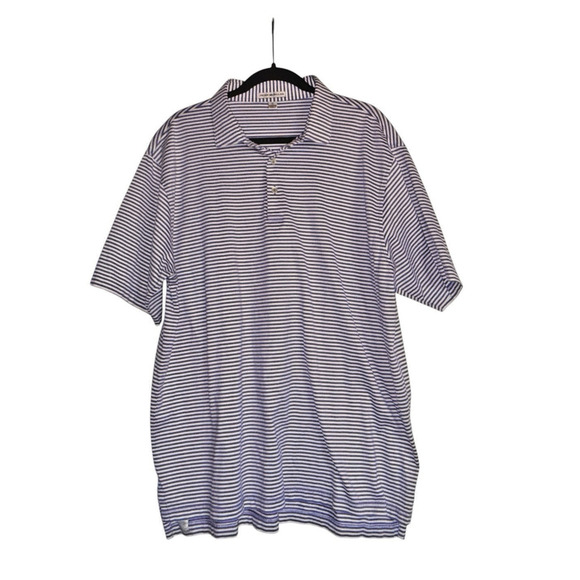 Peter Millar Sz XL Striped Polo Shirt Golf Preppy‎ Casual Classiccore - Picture 1 of 8